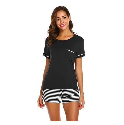 Striped Pajama Set for Women with Shorts