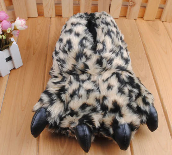 Cartoon Leopard Dinosaur Paw Slippers