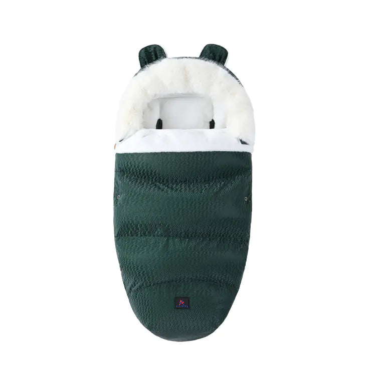 Thickened Fleece Baby Sleeping Bag with Fur Collar