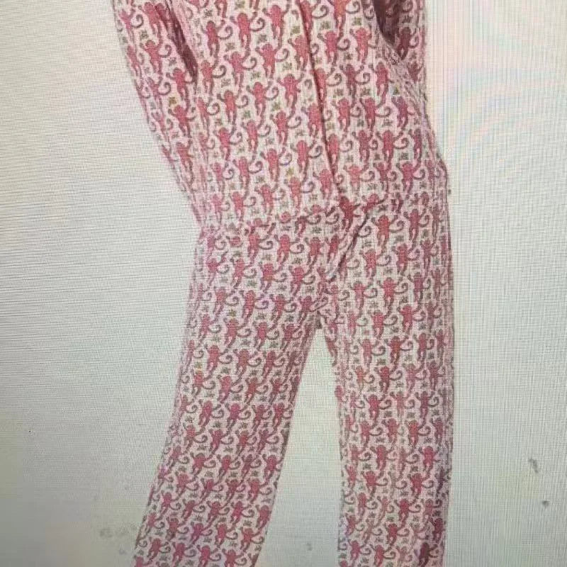 Ladies Monkey Printed Pajama Set