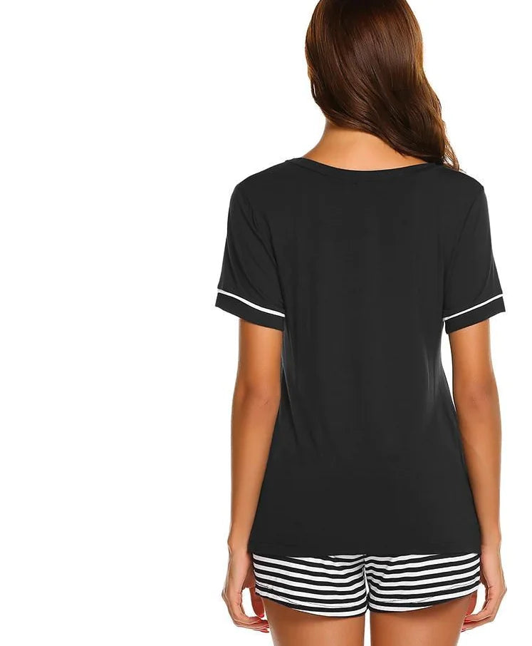 Striped Pajama Set for Women with Shorts