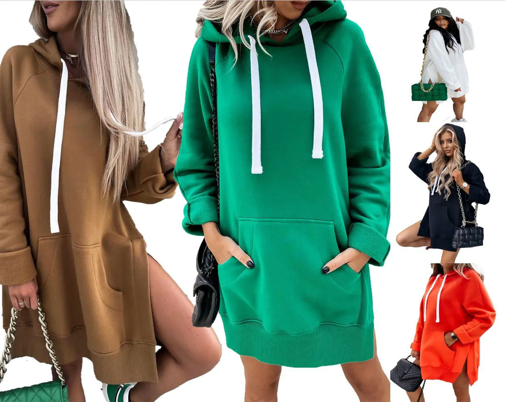 Hooded Long Fleece Sweater