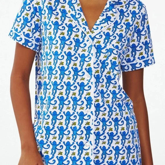 Ladies Monkey Printed Pajama Set
