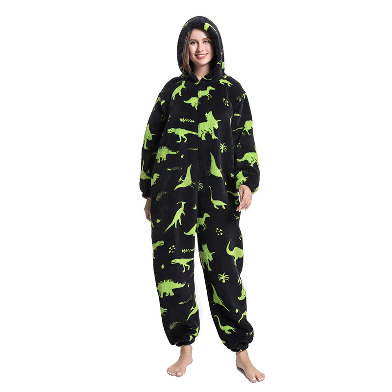 Cute Cartoon Animal Onesie Fleece Pajamas