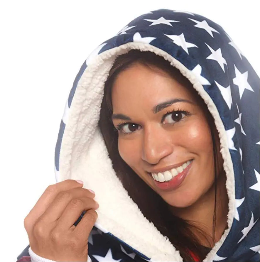 Unisex Flag Hoodie Blanket