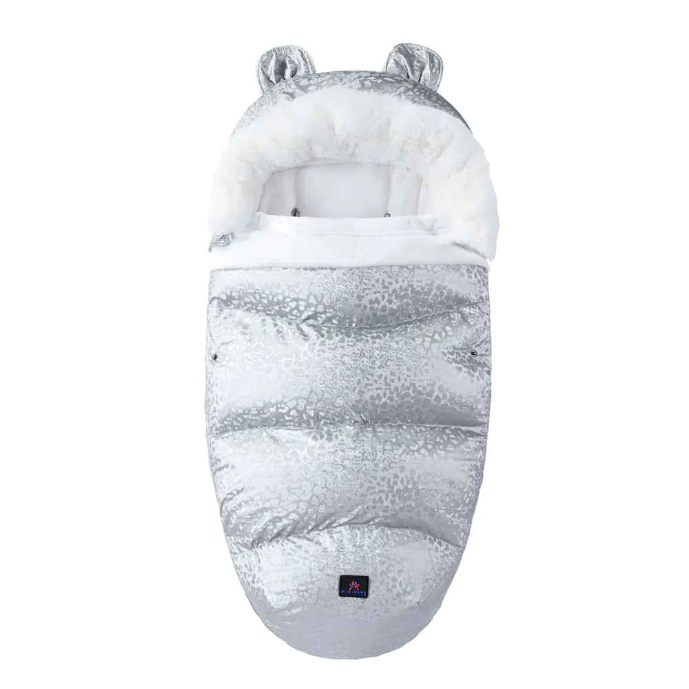 Thickened Fleece Baby Sleeping Bag with Fur Collar