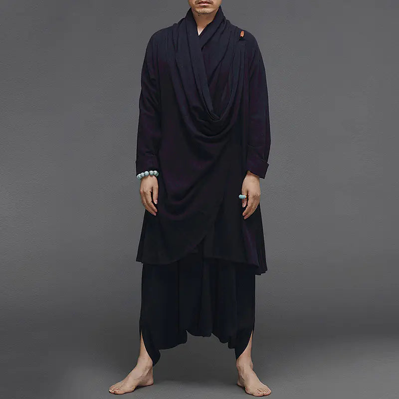 Long Ethnic Linen Cloak Set