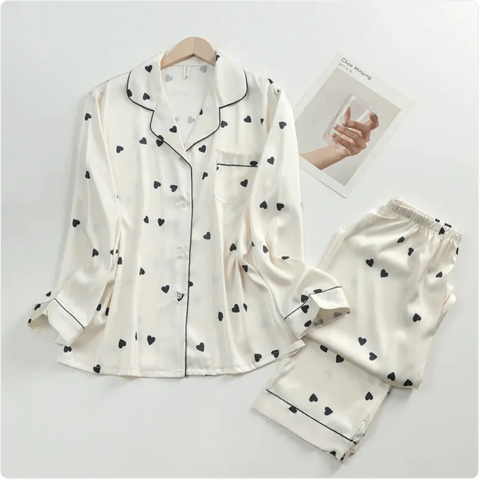 Ladies'Lapel Pajama Set
