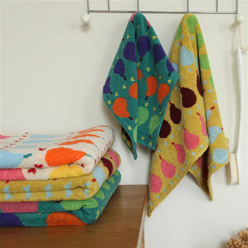 Pear Pattern Soft Cotton Bath & Hand Towel