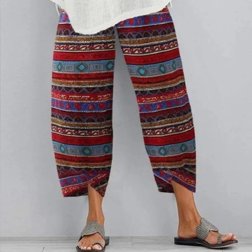 Women's Dandelion Print Wide Leg Pants