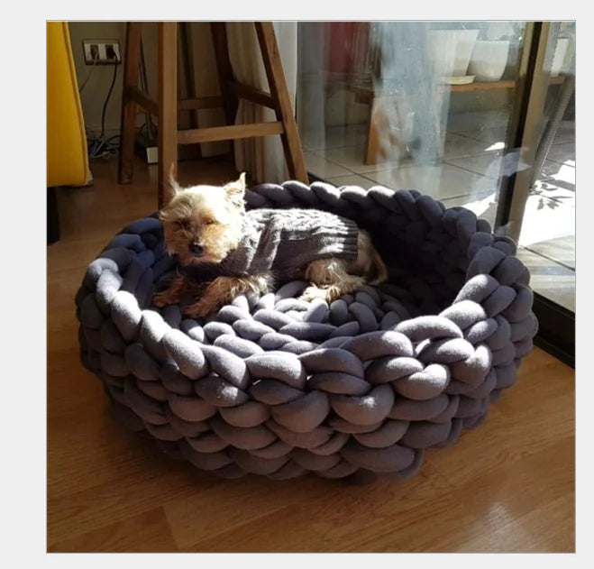Handwoven Cotton Pet Bed for Dogs and Cats