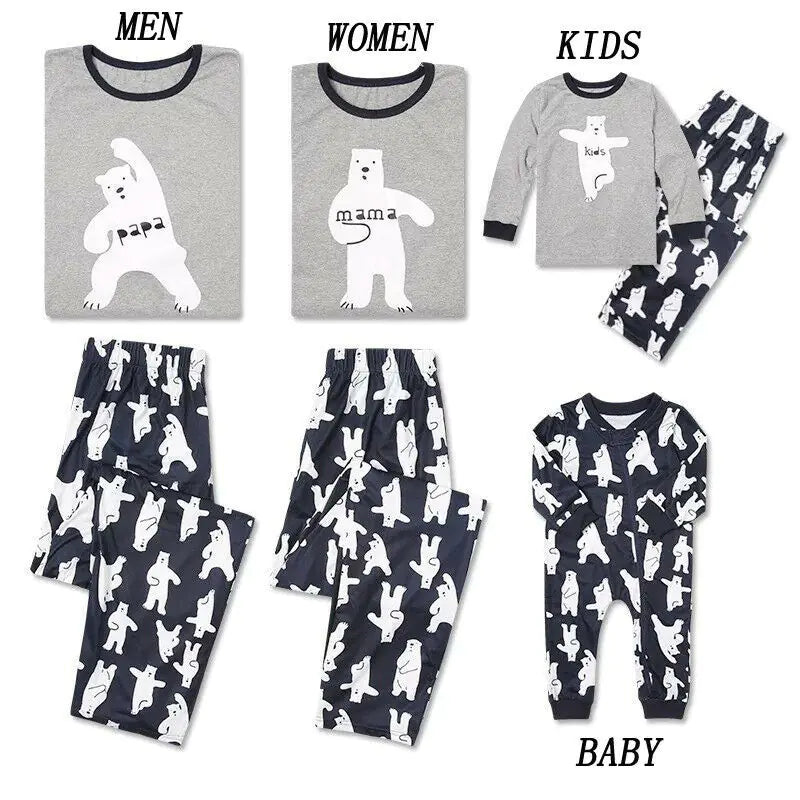 Pudcoco Family Matching Cartoon Pajamas Set