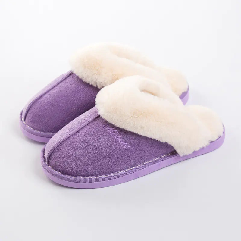 Thermal Plush Non-Slip Cotton Indoor Slippers