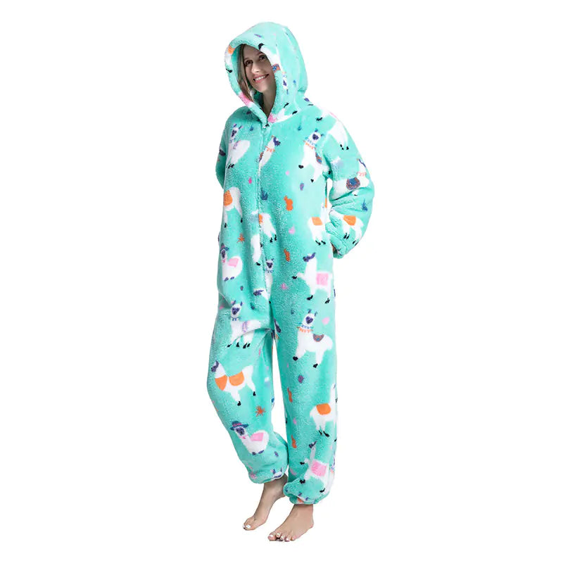 Cute Cartoon Animal Onesie Fleece Pajamas