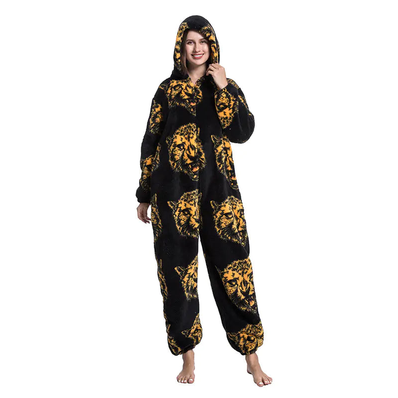 Cute Cartoon Animal Onesie Fleece Pajamas