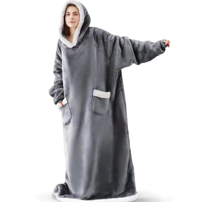 Long Unisex Pyjama Hooded Blanket