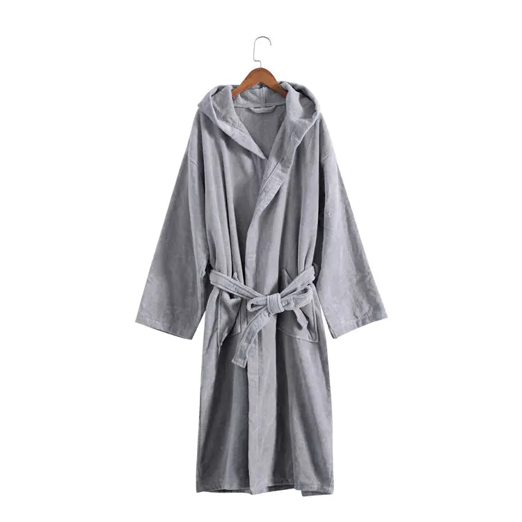 Unisex Luxury Cotton Bathrobe with Hood