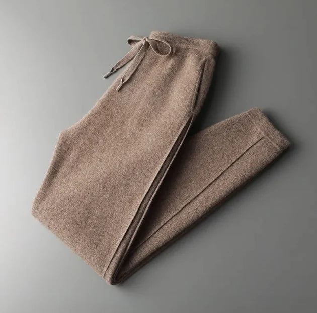 Men Solid Color Cashmere Pants
