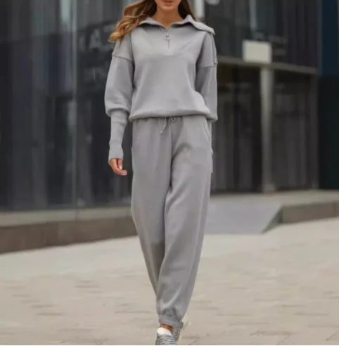 Ladies Zip Shoulder Hoodie Set