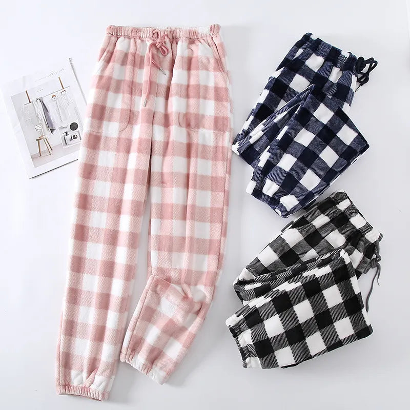 Thick Flannel Plaid Pyjama Bottoms