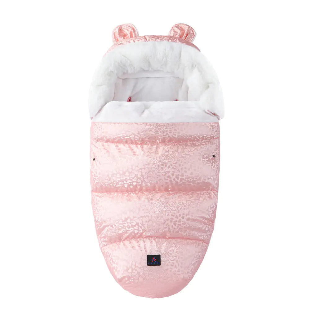 Thickened Fleece Baby Sleeping Bag with Fur Collar