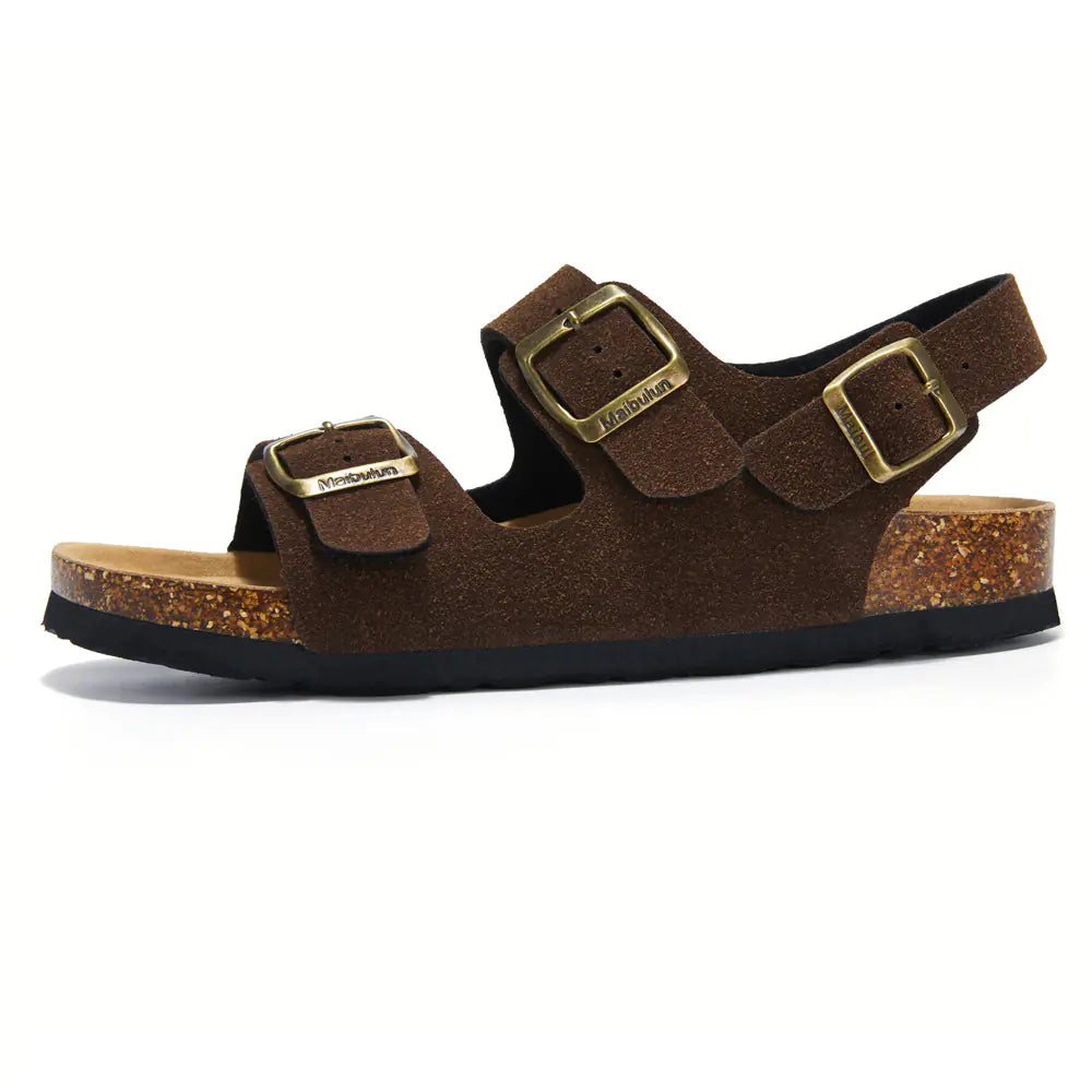 Unisex 3 Buckle Cork Sandals