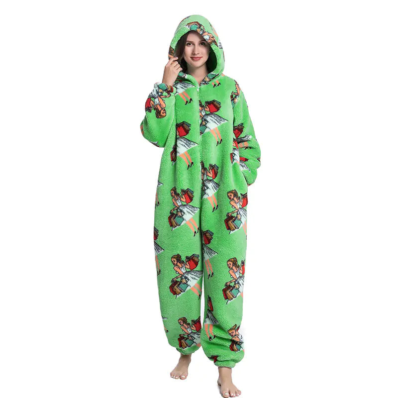 Cute Cartoon Animal Onesie Fleece Pajamas