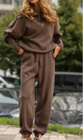 Ladies Zip Shoulder Hoodie Set