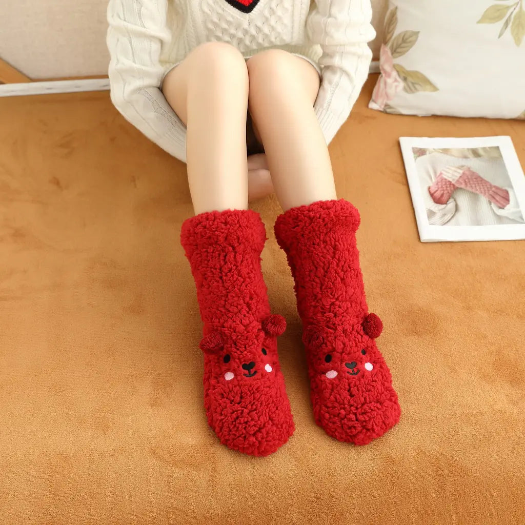 Cartoon Lambswool Anti-Slip Socks