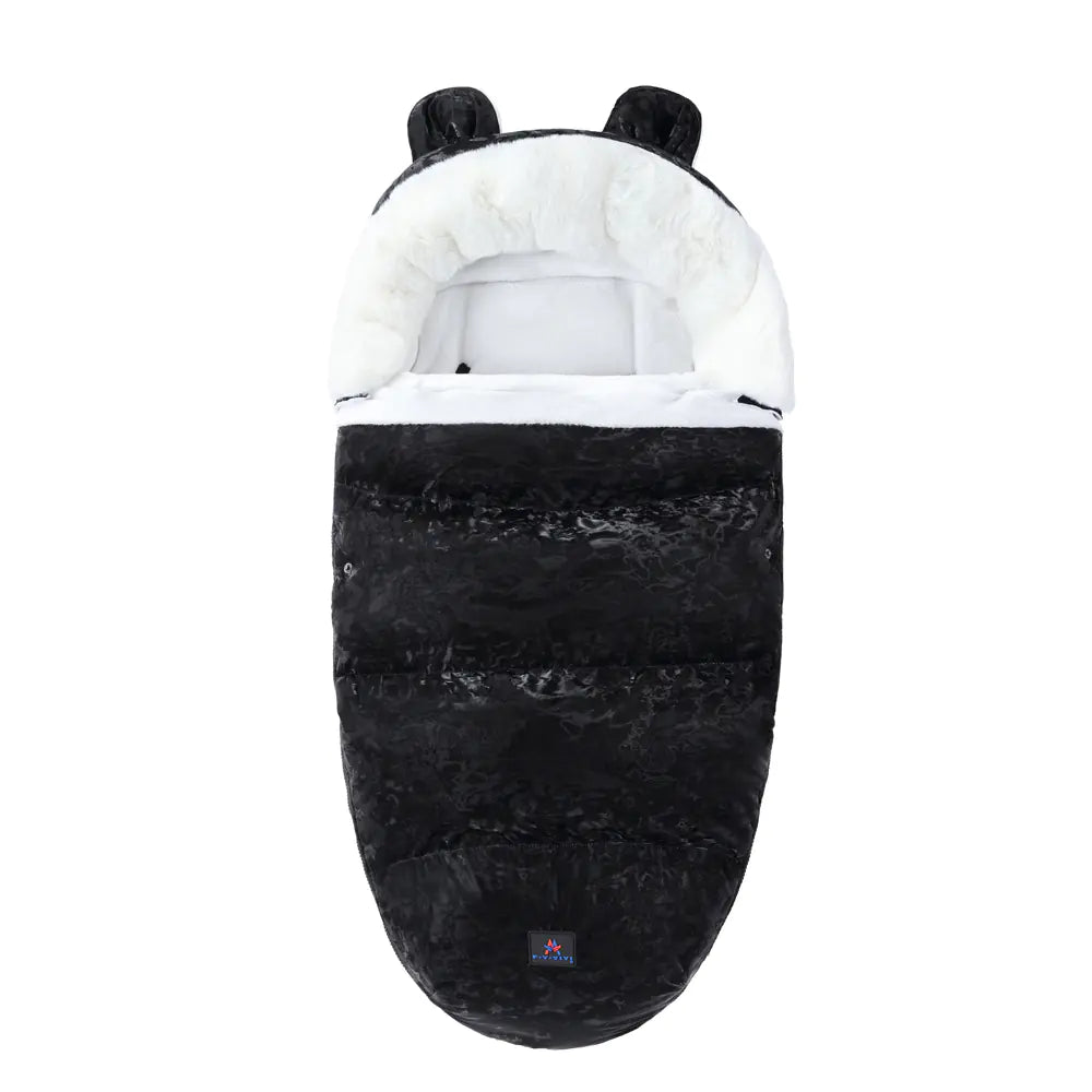 Thickened Fleece Baby Sleeping Bag with Fur Collar